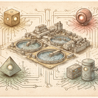Illustration of AI-powered wastewater treatment optimization